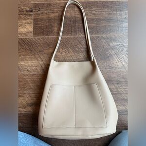 Elegant Beige Shoulder Tote Bag
